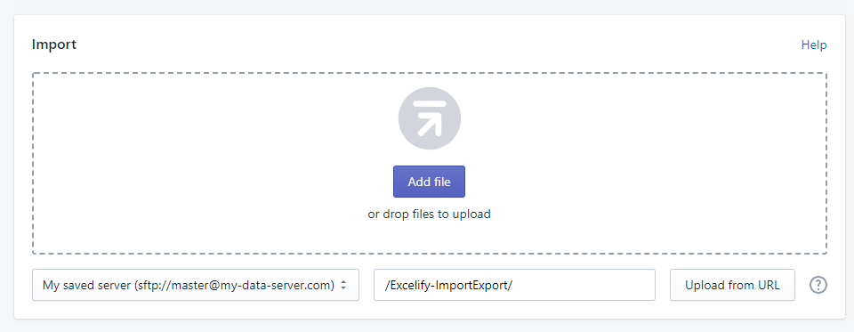 batch import from saved SFTP FTP server into Shopify