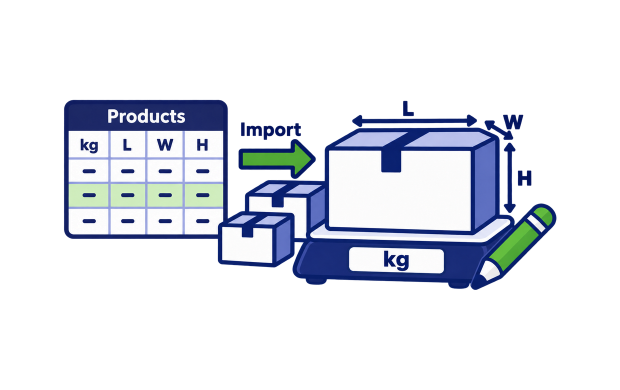 Bulk edit Shopify Product weight and packed dimensions with Matrixify