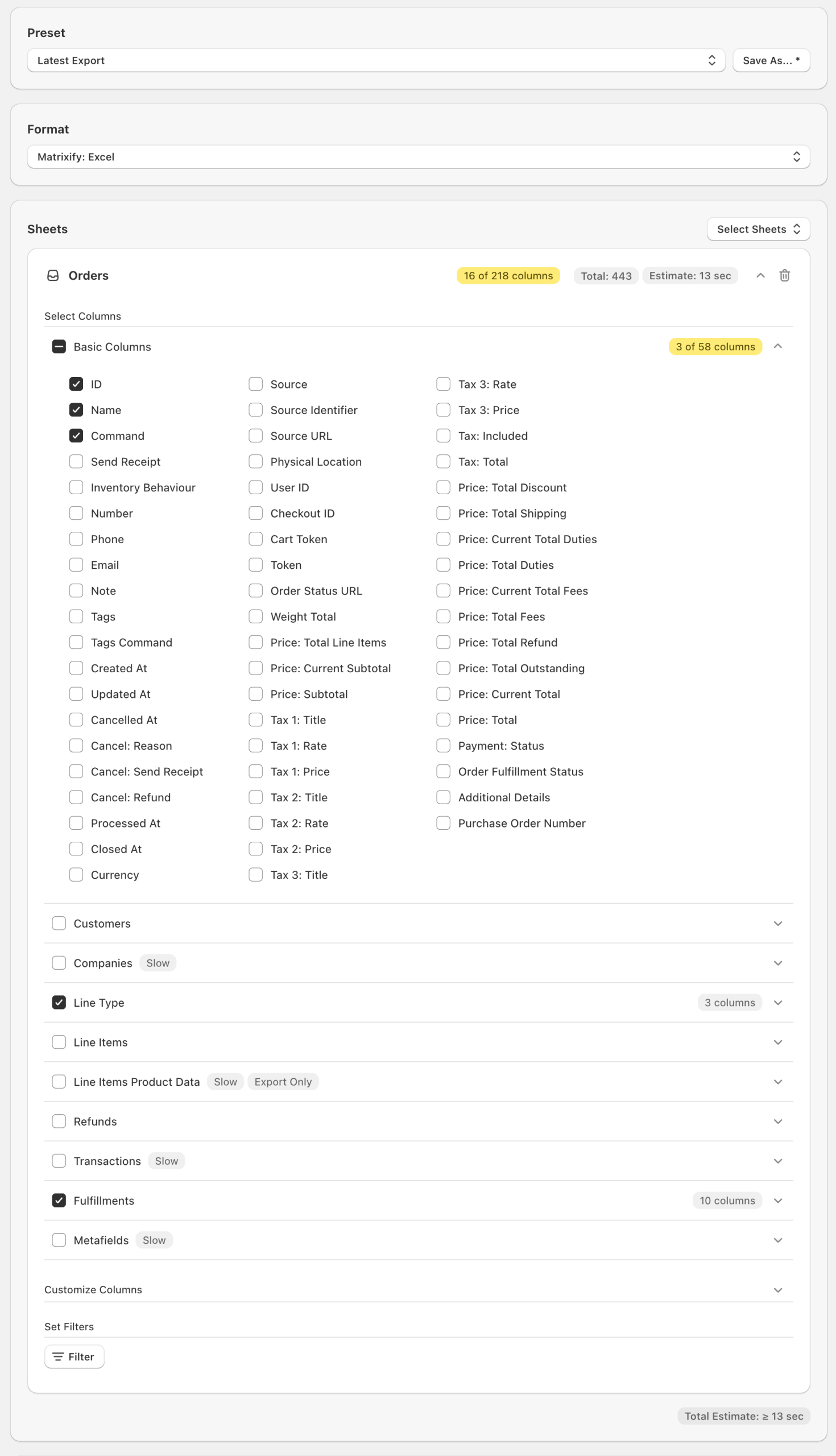 Order Export set up to update existing fulfillment
