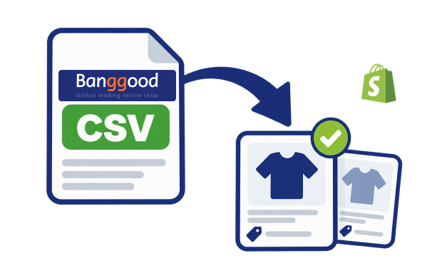 Banggood product data imported into Shopify from a CSV file.